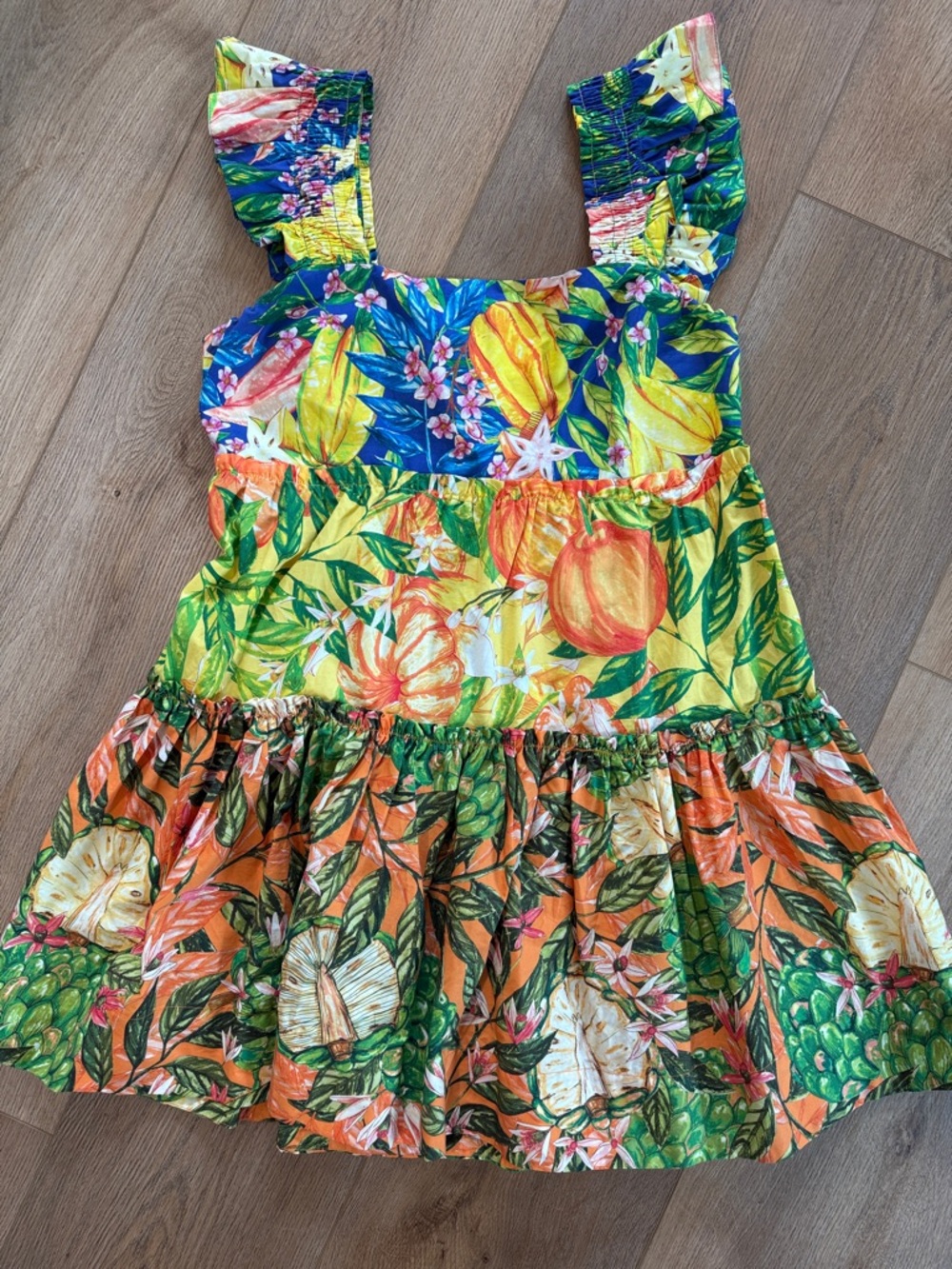 FARM Rio Caipirinha Mini Dress Multicolor Tropical Fruit Print - Picture 2 of 9